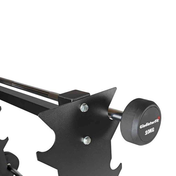 GladiatorFit  Stahlablagegestell für 10 GladiatorFit Gummi-Langhanteln 