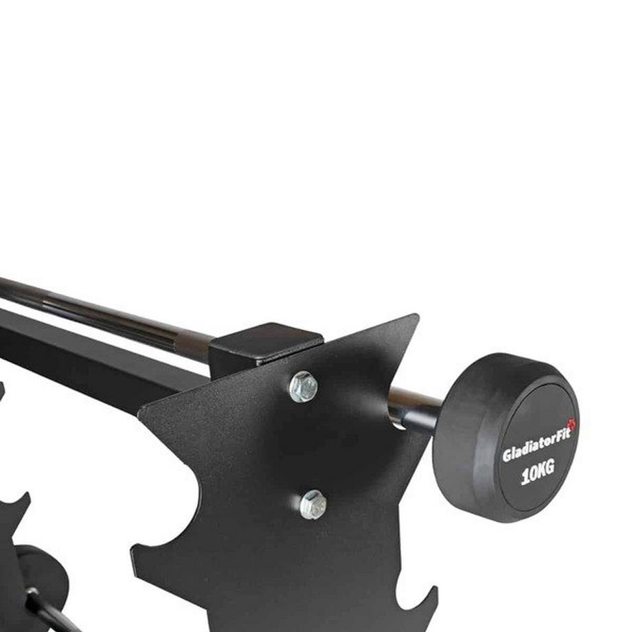 GladiatorFit  Stahlablagegestell für 10 GladiatorFit Gummi-Langhanteln 