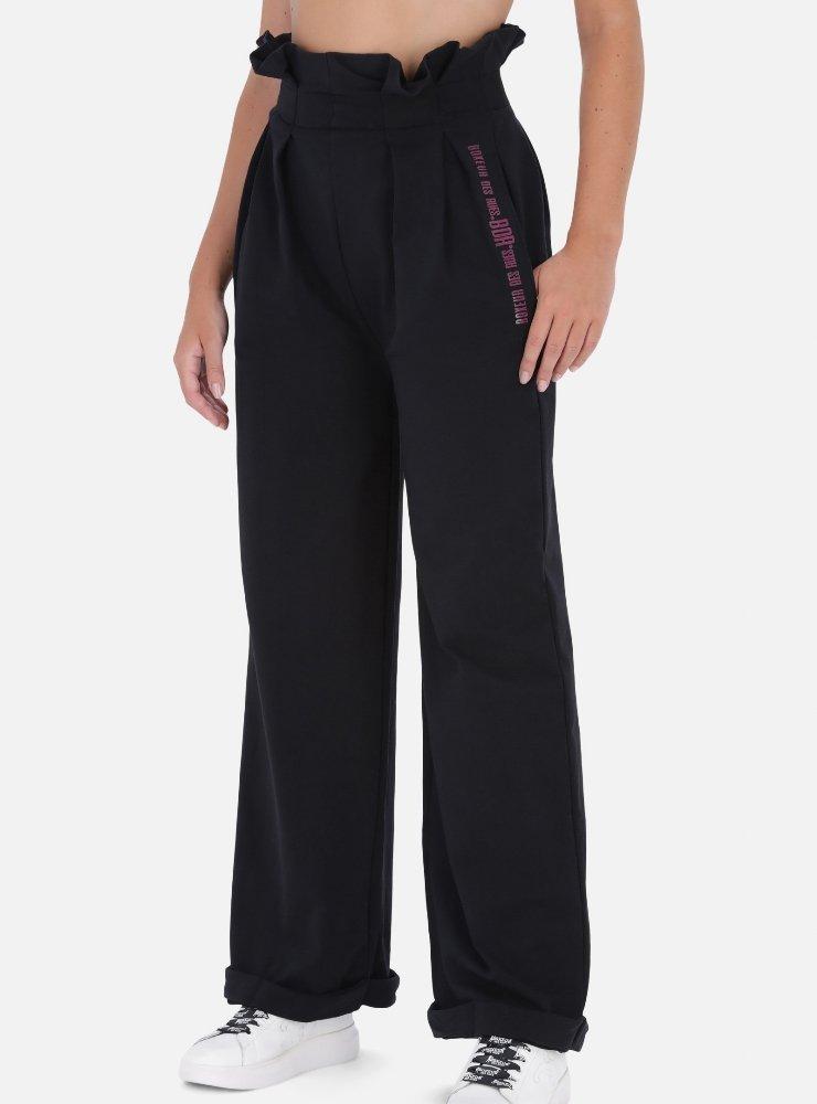 Image of Wide Leg High Waist Pants Unisex Schwarz L
