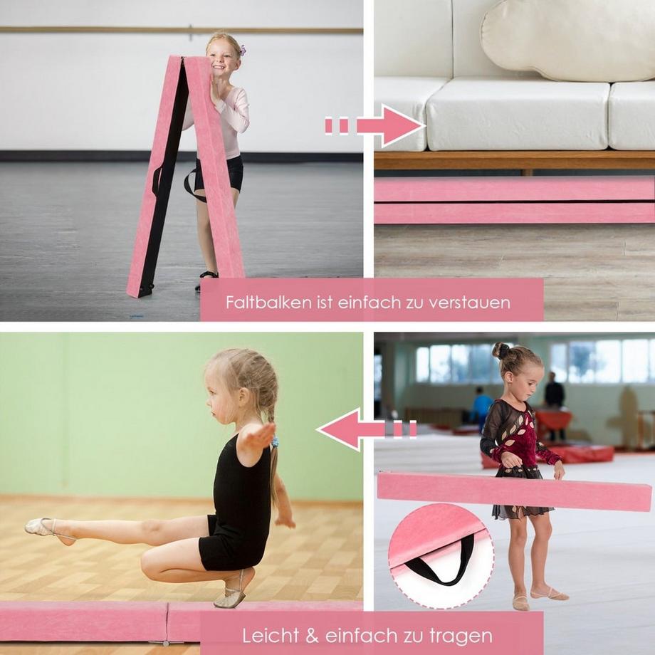 Northix  Trave di equilibrio pieghevole per ginnastica 