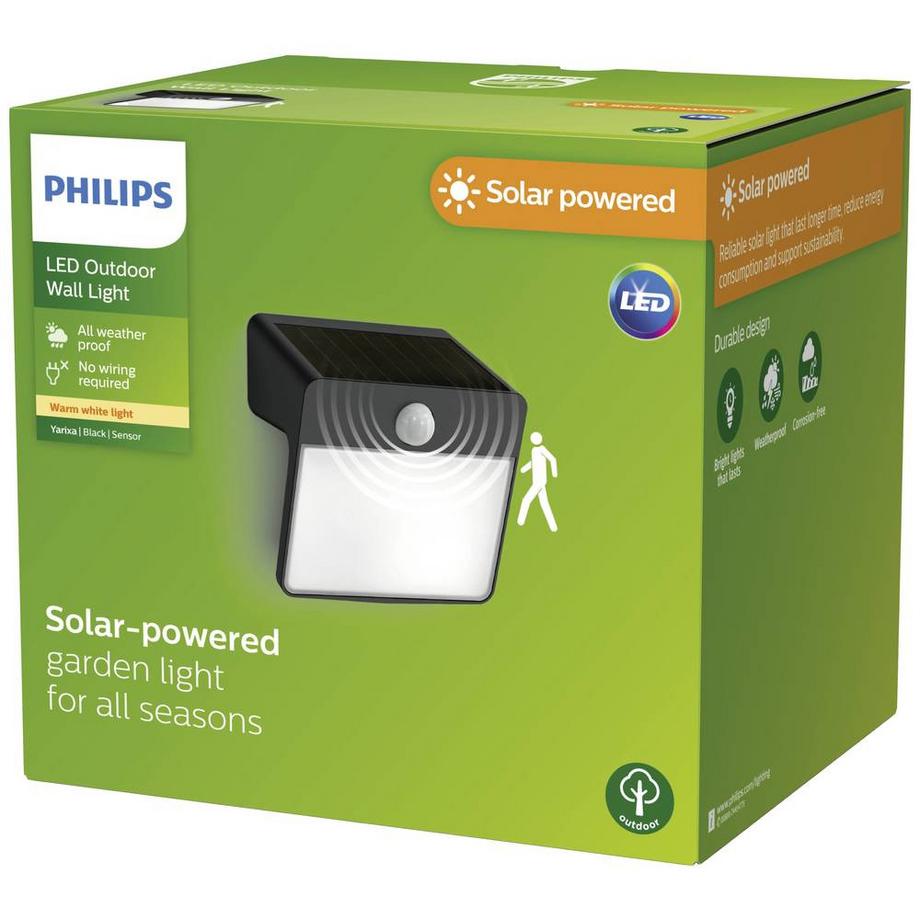 Philips Lighting Philips Outdoor Solar Yarixa applique murale 2.2W, capteur de lumière du jour et de mouvement  