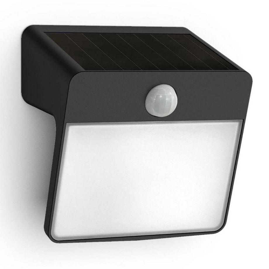 Yarixa  Solar-Außenstandleuchte mit Bewegungsmelder 2.2 W Warmweiß Schwarz