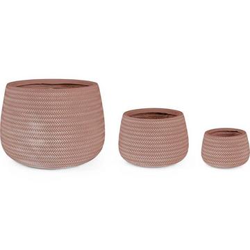 Fioriera Tressage terracotta (set di 3)