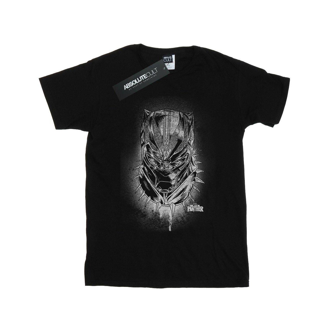 Image of Black Panther Spray Headshot Tshirt Unisex Schwarz 152-158