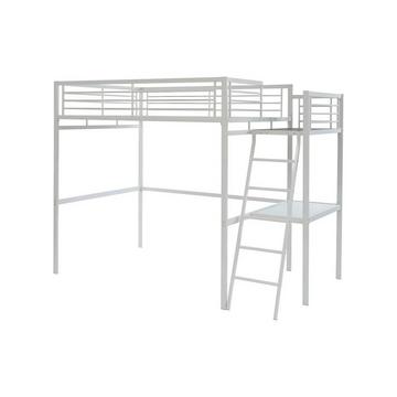 Lit mezzanine CASUAL II - 140 x 190 cm - plateforme bureau -  Blanc