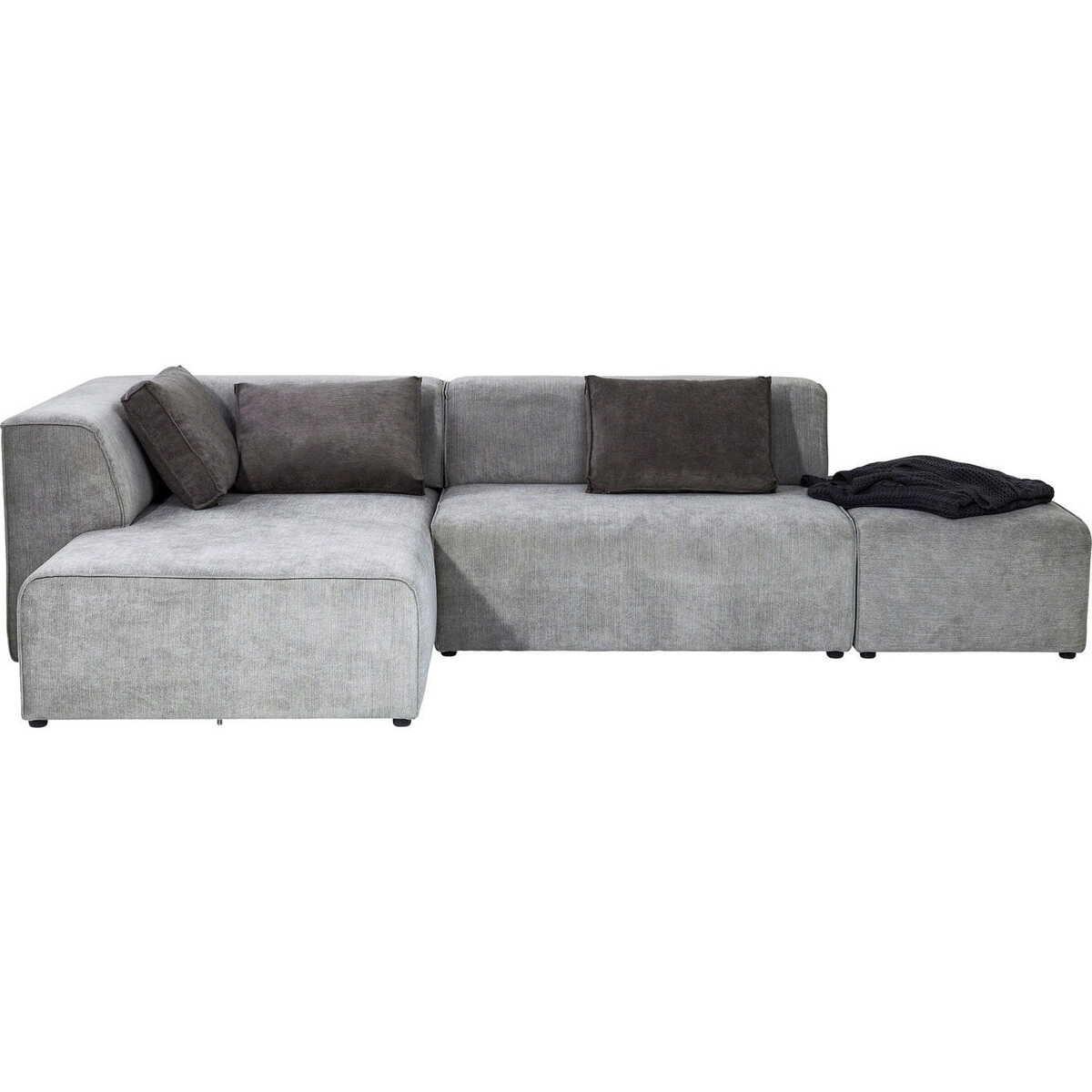 KARE Design Sofa Infinity Ottomane Links Grau  