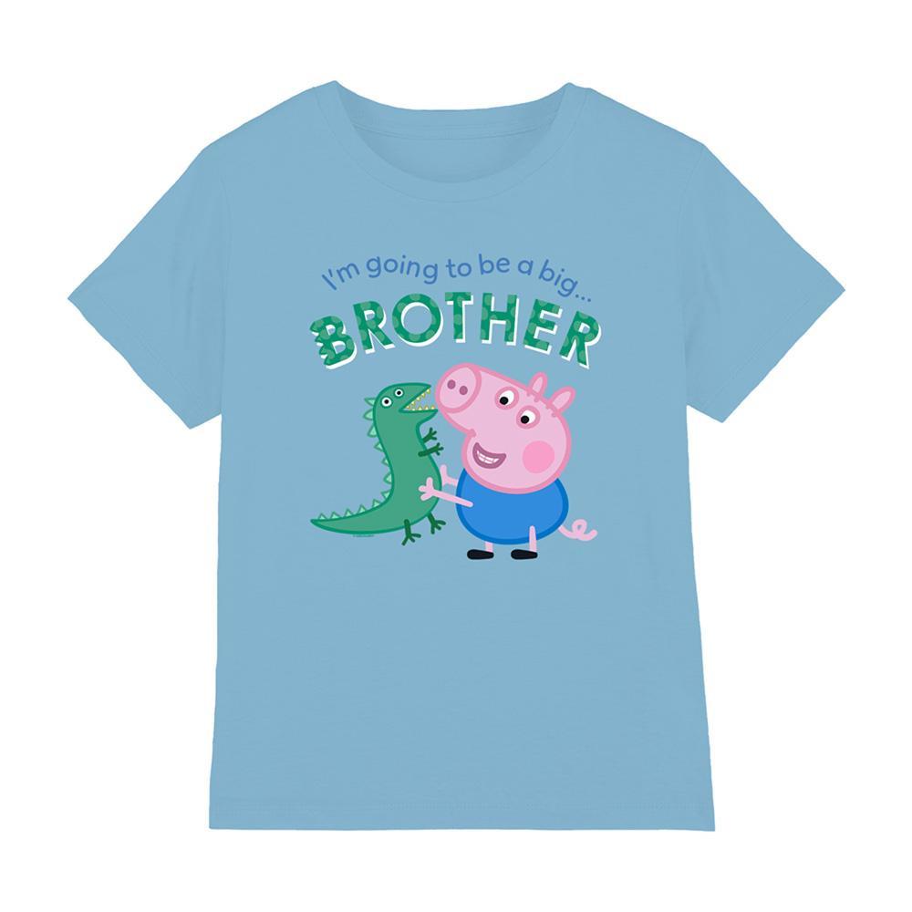 T-shirt Peppa Pig Fille - Manches Courtes, Couleur Bleu Pâle, Motif Appareil Photo Et "Smile"