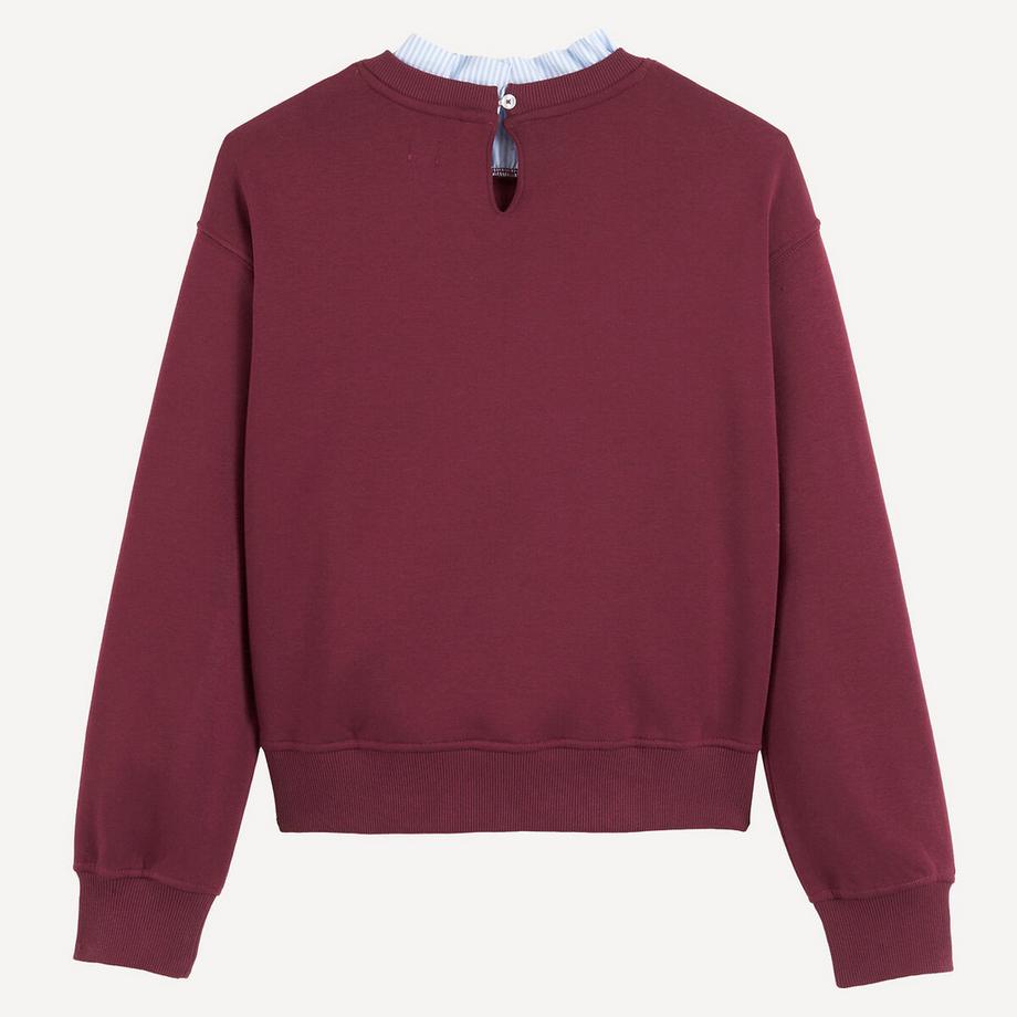 La Redoute Collections  Sweatshirt mit Rüschenkragen aus Stoff und Herz auf der Brust 