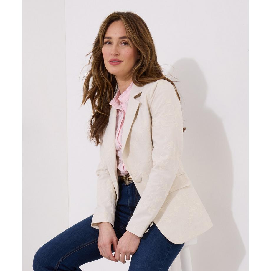 Joe Browns Giacca Misto Lino Ricamo Floreale  