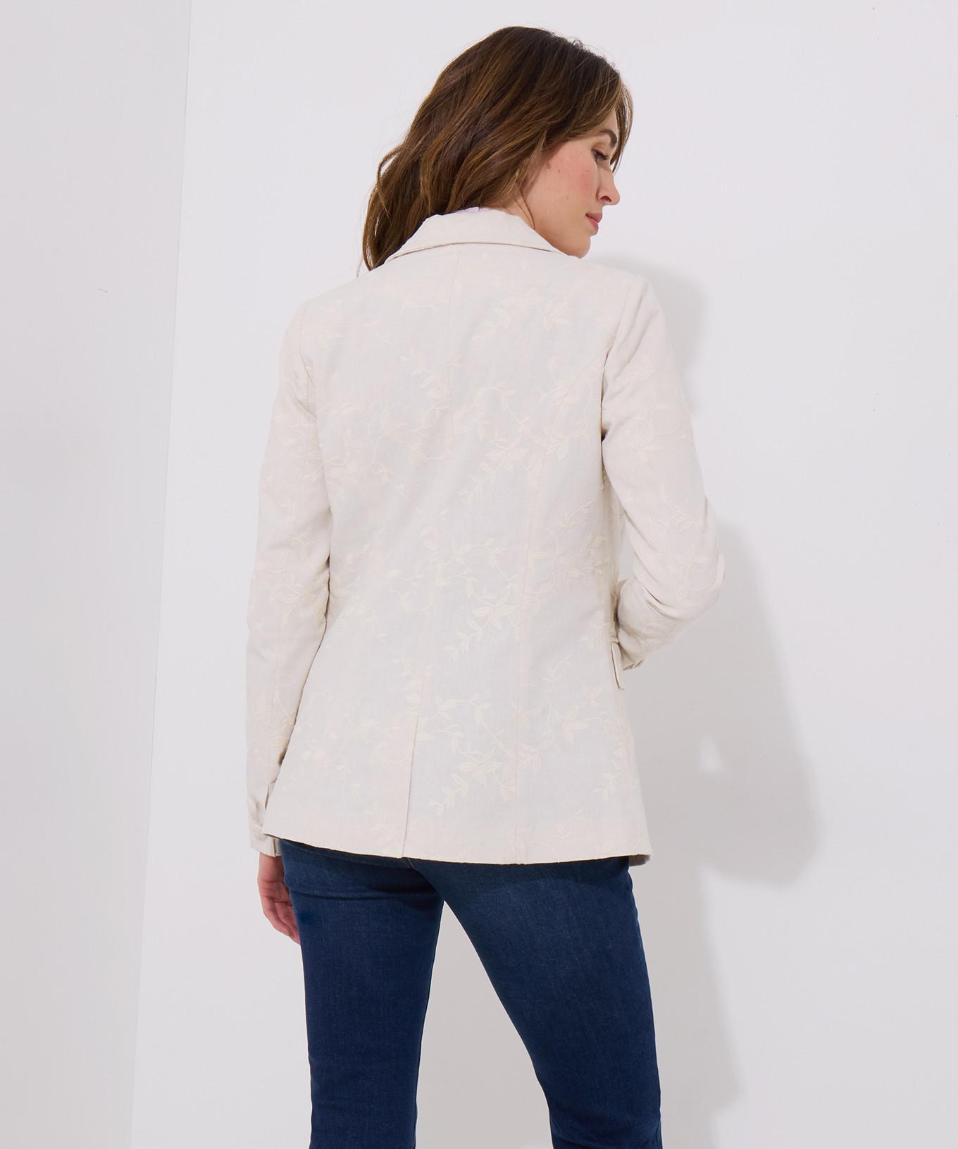 Joe Browns Leinen-Mix-Jacke Blumenstickerei  