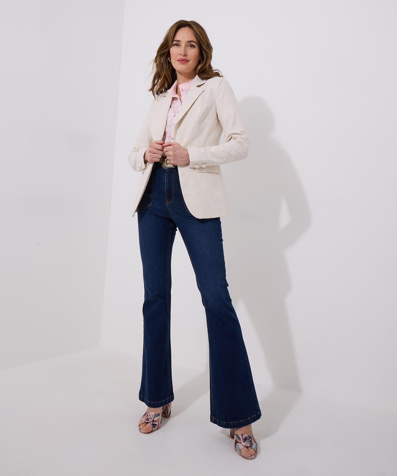 Joe Browns Leinen-Mix-Jacke Blumenstickerei  