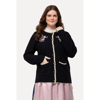 Ulla Popken  Cardigan de tenue traditionnelle bavaroise, broderie florale et col rond. Manches longues 