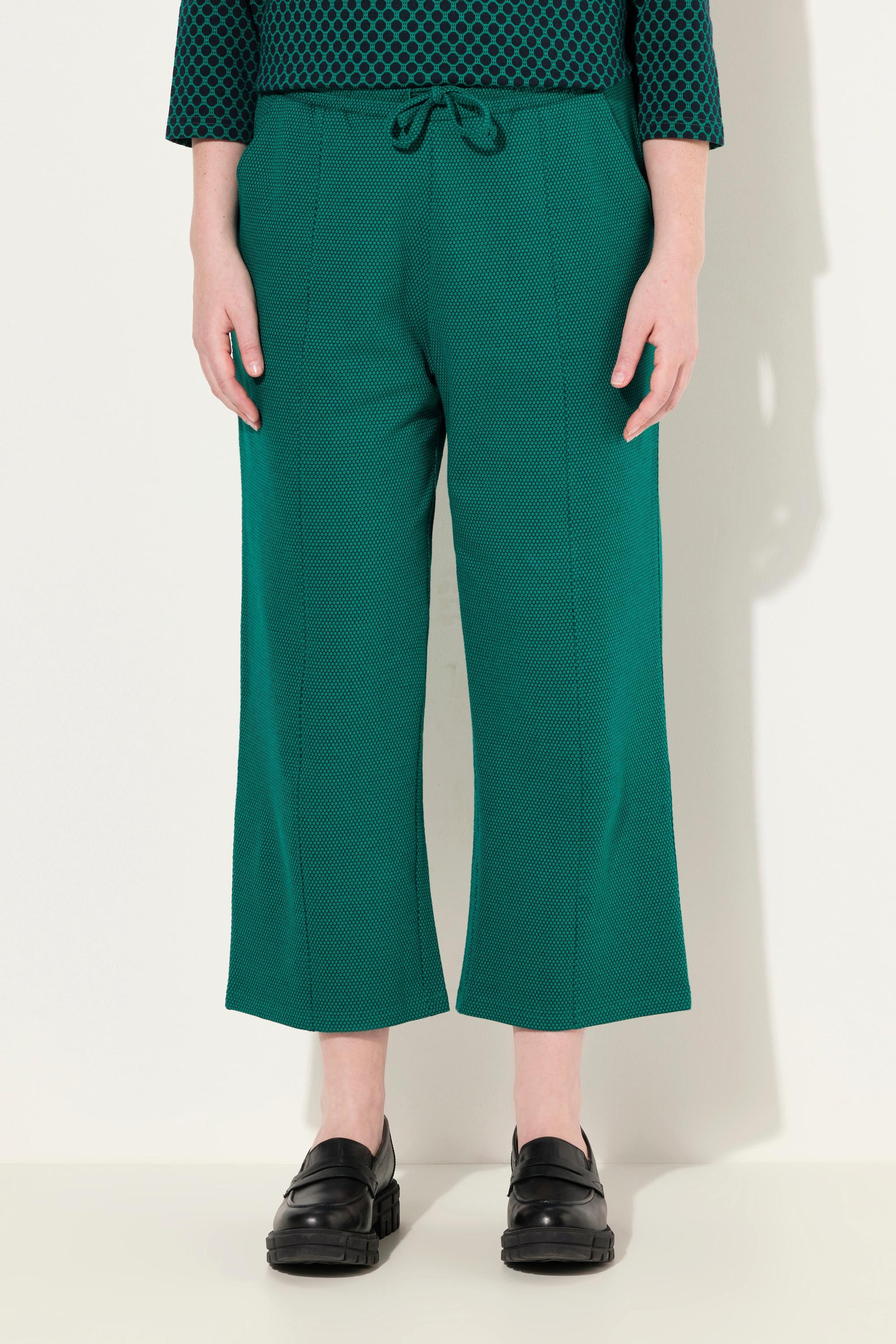 Ulla Popken  Jupe-culotte en molleton de coton bio, jambe large et taille élastique 