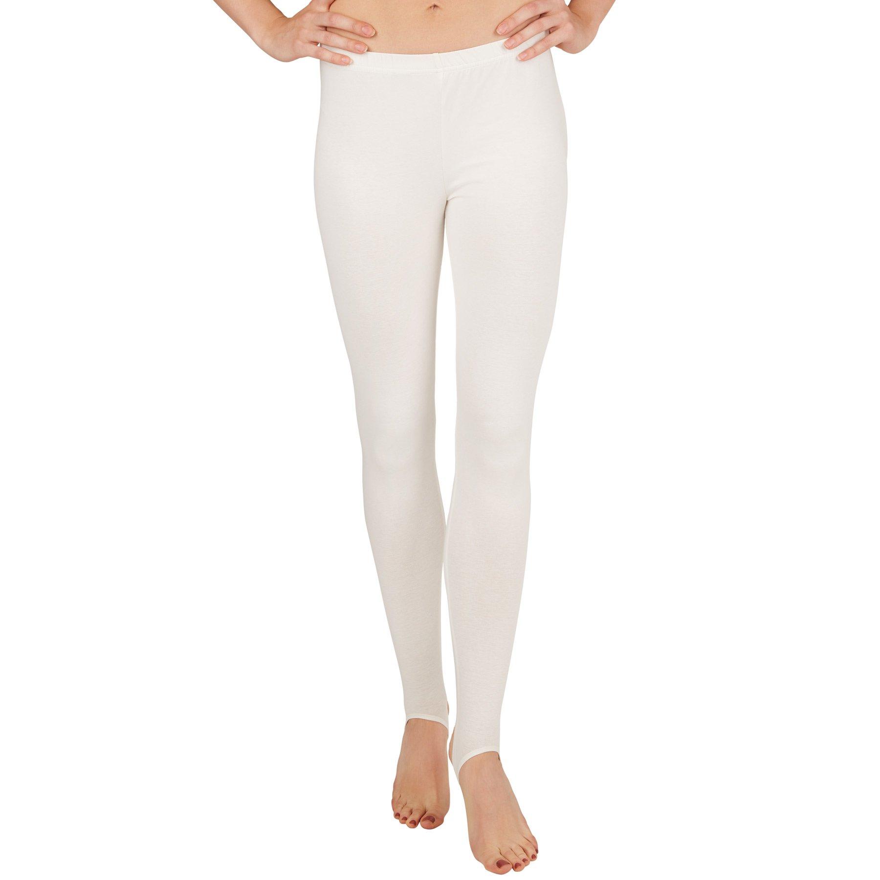Image of Frauen Steg-leggings Damen Weiss M