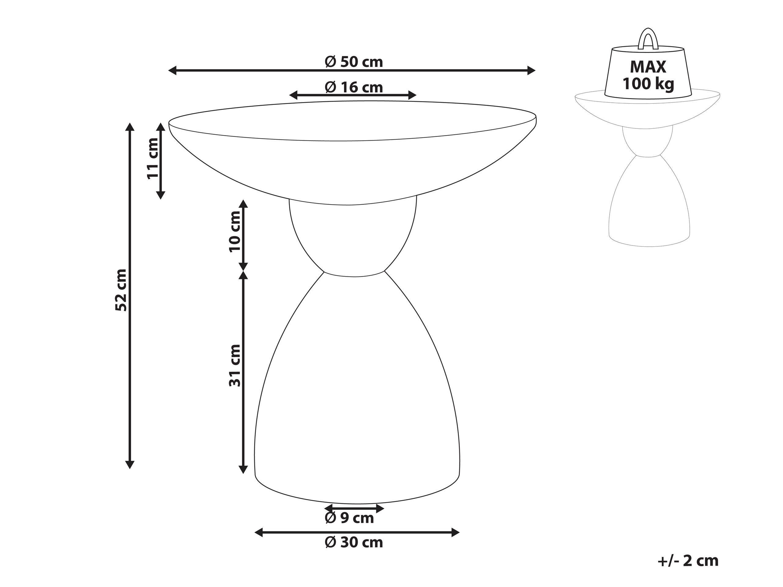 Beliani Table d'appoint en MgO Moderne CAFFI  