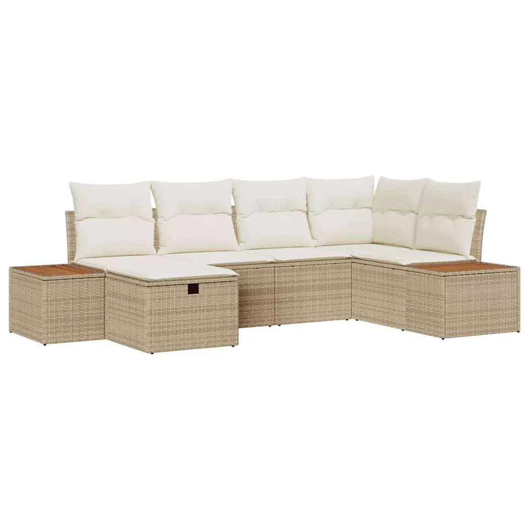 VidaXL - Gartensofa-set poly-rattan, One Size, Beige