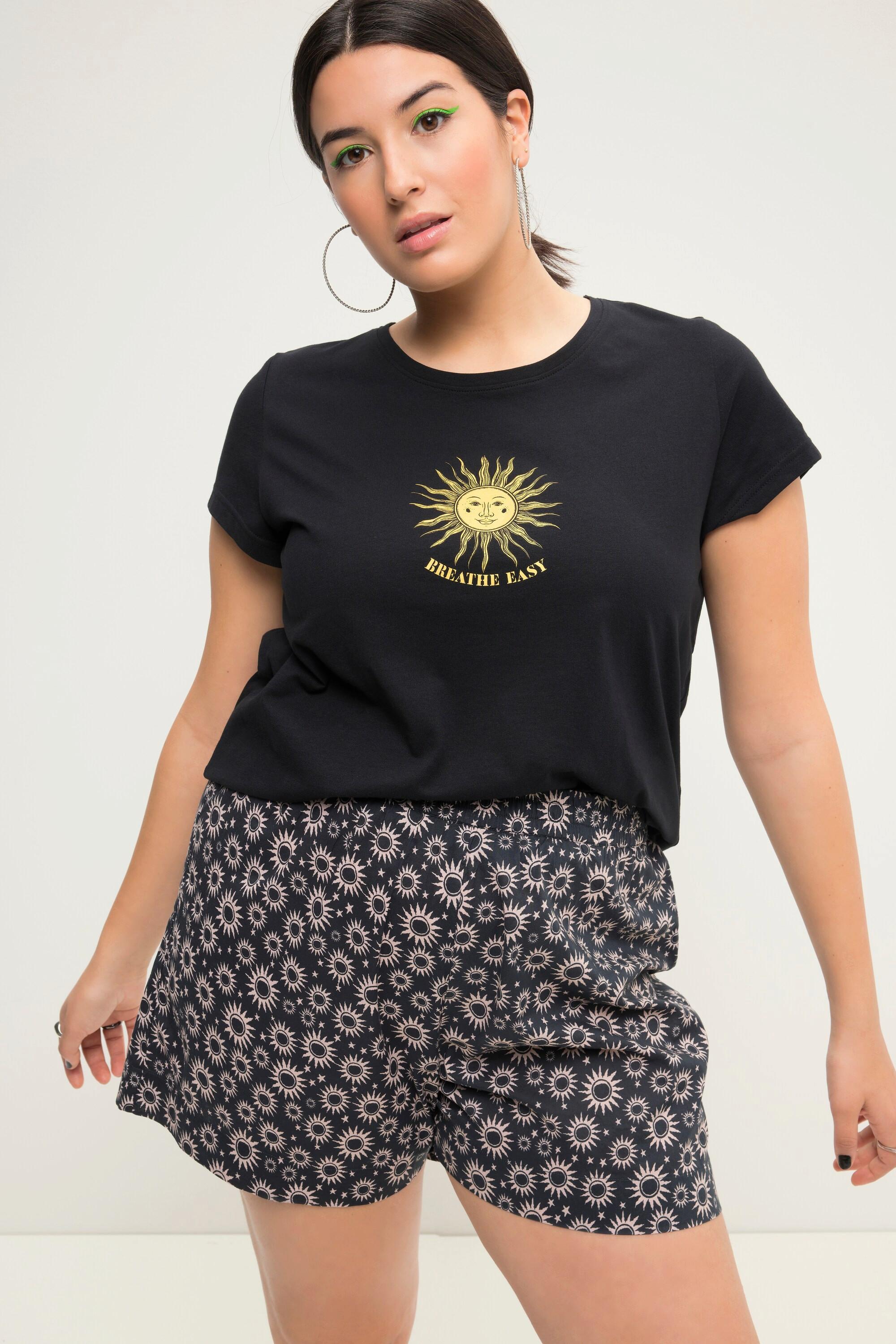 Studio Untold  T-shirt dal taglio classico con stampa con soli, scollo a girocollo e mezze maniche 