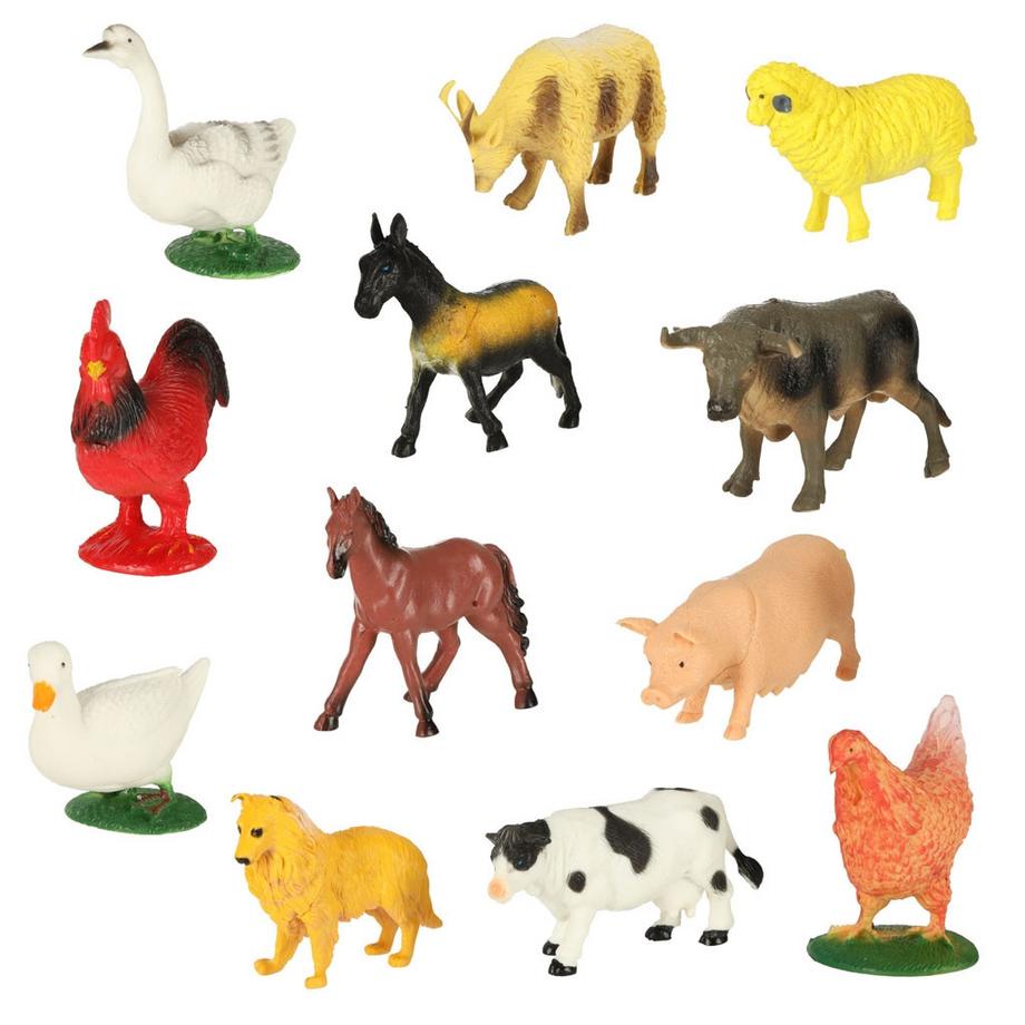 Pricenet  Ensemble de figurines d'animaux de la ferme, vache et cheval, 12 pièces 