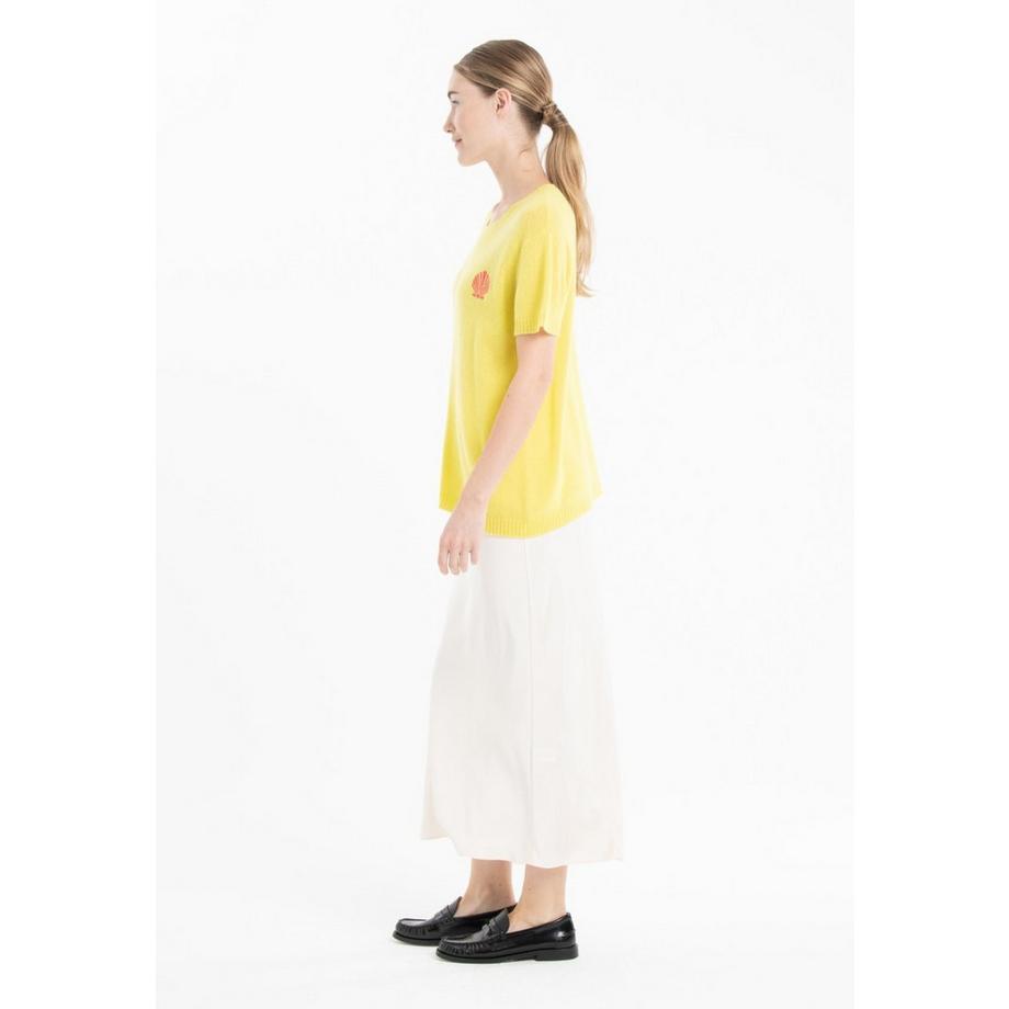 Studio Cashmere8 Cashmere Girocollo Maniche Corte T-Shirt SHELL KELLY 15  