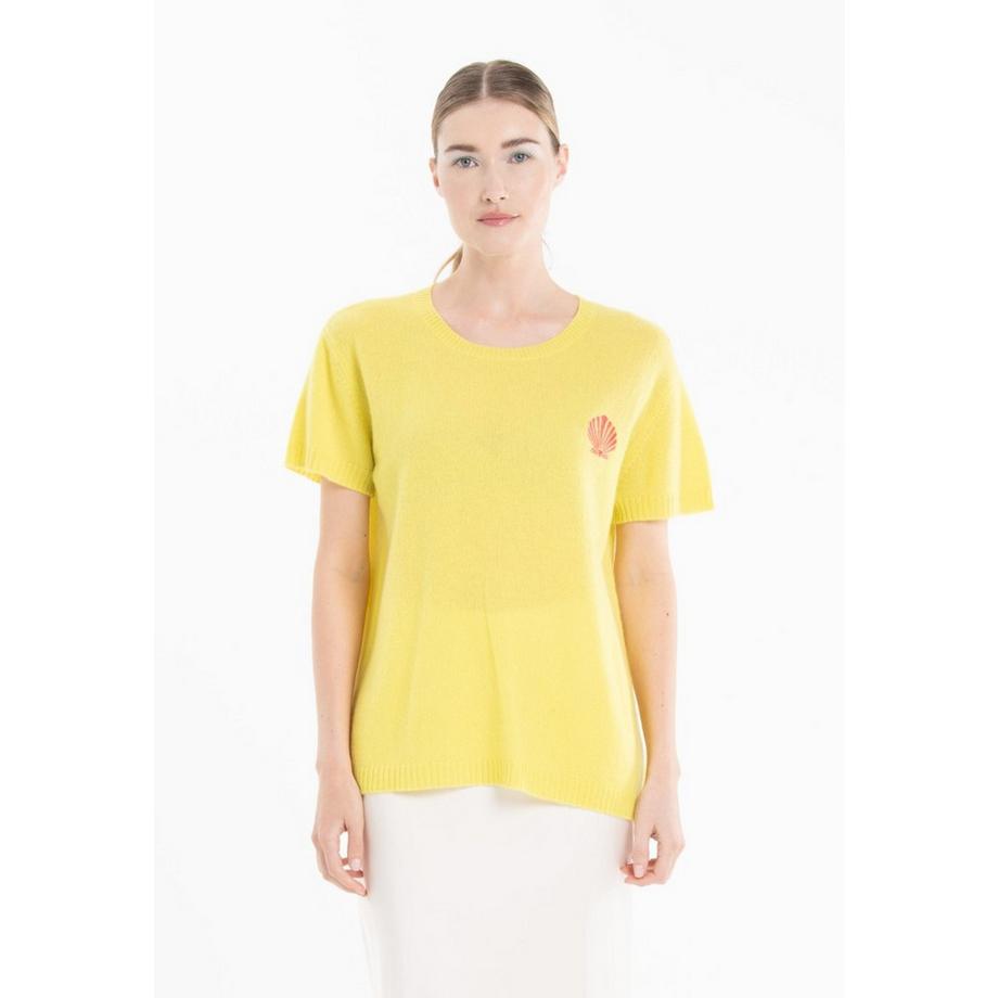 T-shirt in cashmere con scollo rotondo e maniche corte SHELL KELLY 15