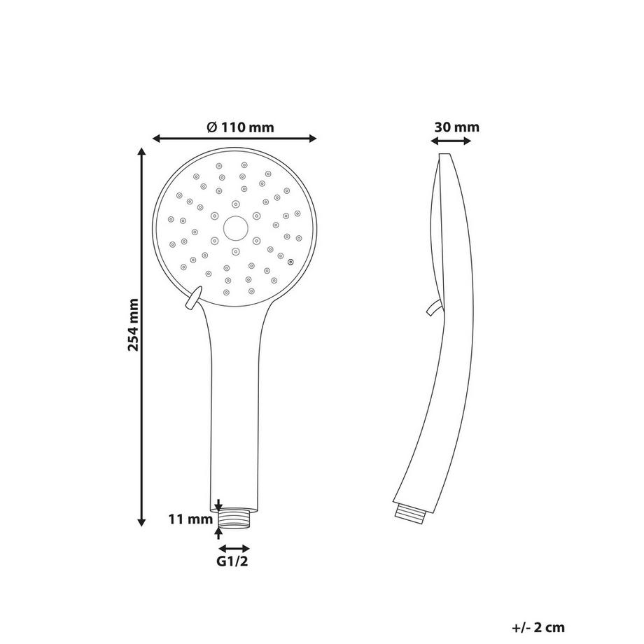 Beliani Kit de pommeau de douche avec tuyau flexible en ABS (matière synthétique durable) Traditionnel CHURUN  