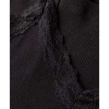 geripptes camisole-top aus bio-baumwolle mit spitzeneinfassung essential