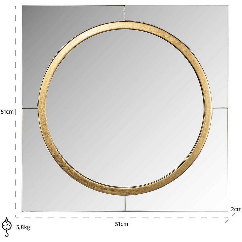mutoni Specchio da parete Briana rotondo oro  