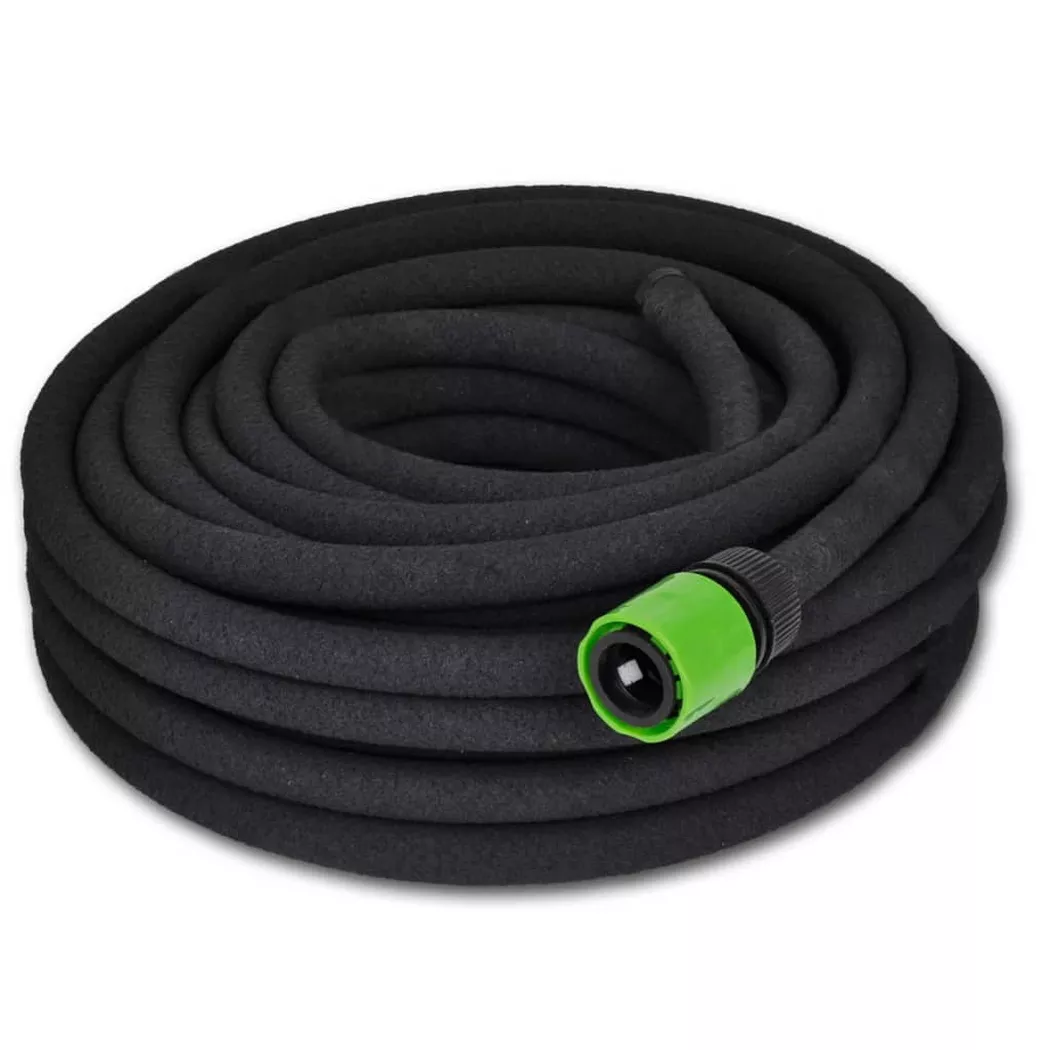 VidaXL - tubo irrigazione Gomma, One Size, Nero