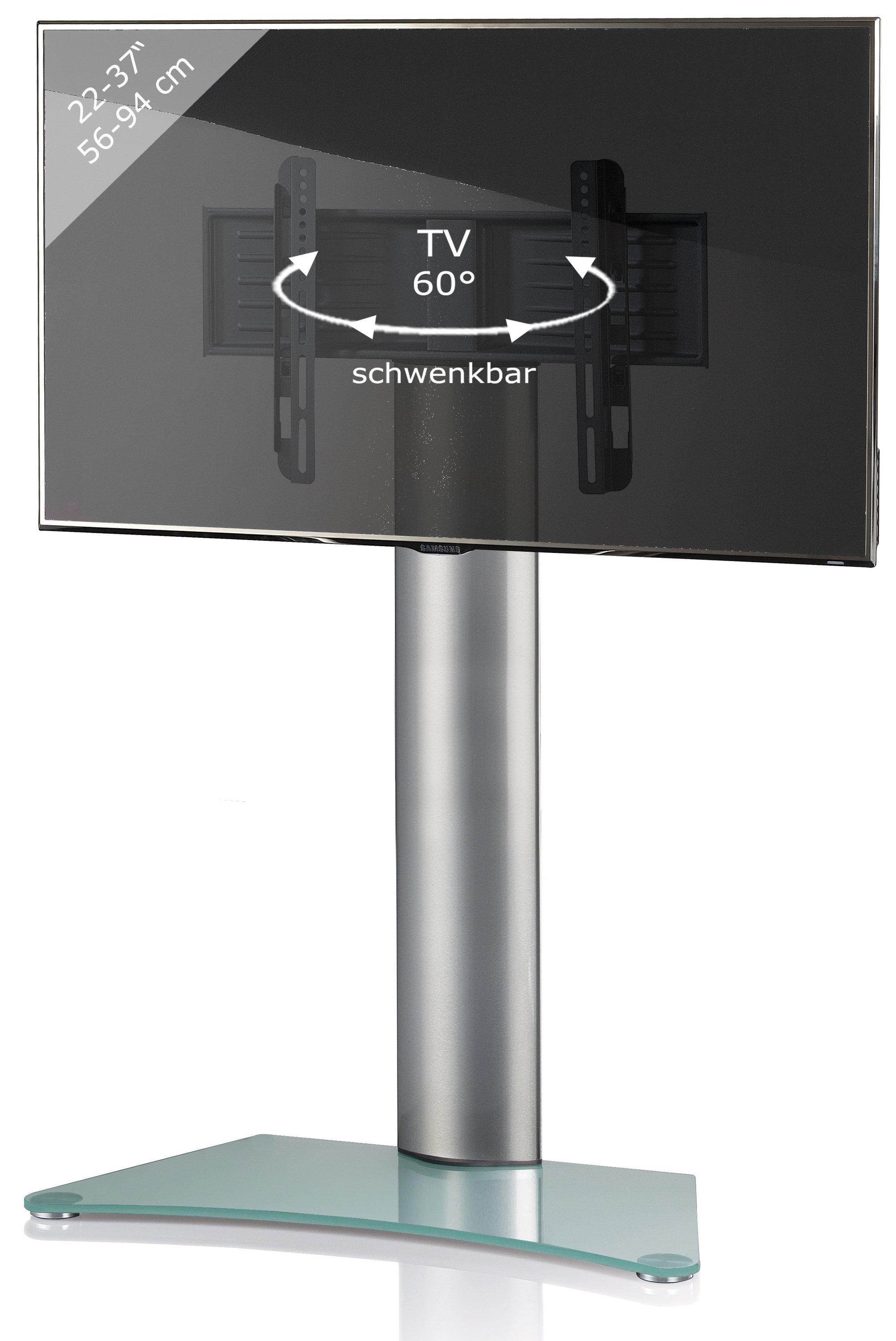 Image of Universal TV VESA Standfuß Ständer Fernseh Rack Alu Glas Findal Zwischenboden Universal TV VESA Standfuß Ständer Fernseh Rack Alu Glas Findal Zwischenboden