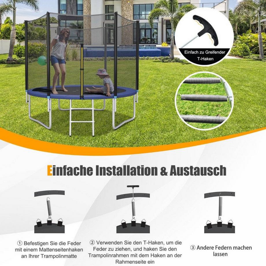 Northio  Set di 20 molle per trampolino da 14 cm in acciaio zincato pesante con gancio a T 