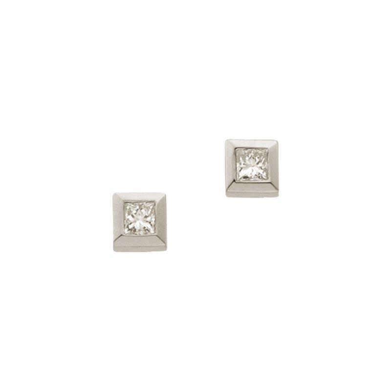 MUAU Schmuck  Ohrstecker Weissgold 750 Diamant 0.075ct. 4mm 