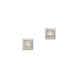 MUAU Schmuck  Ohrstecker Weissgold 750 Diamant 0.075ct. 4mm 