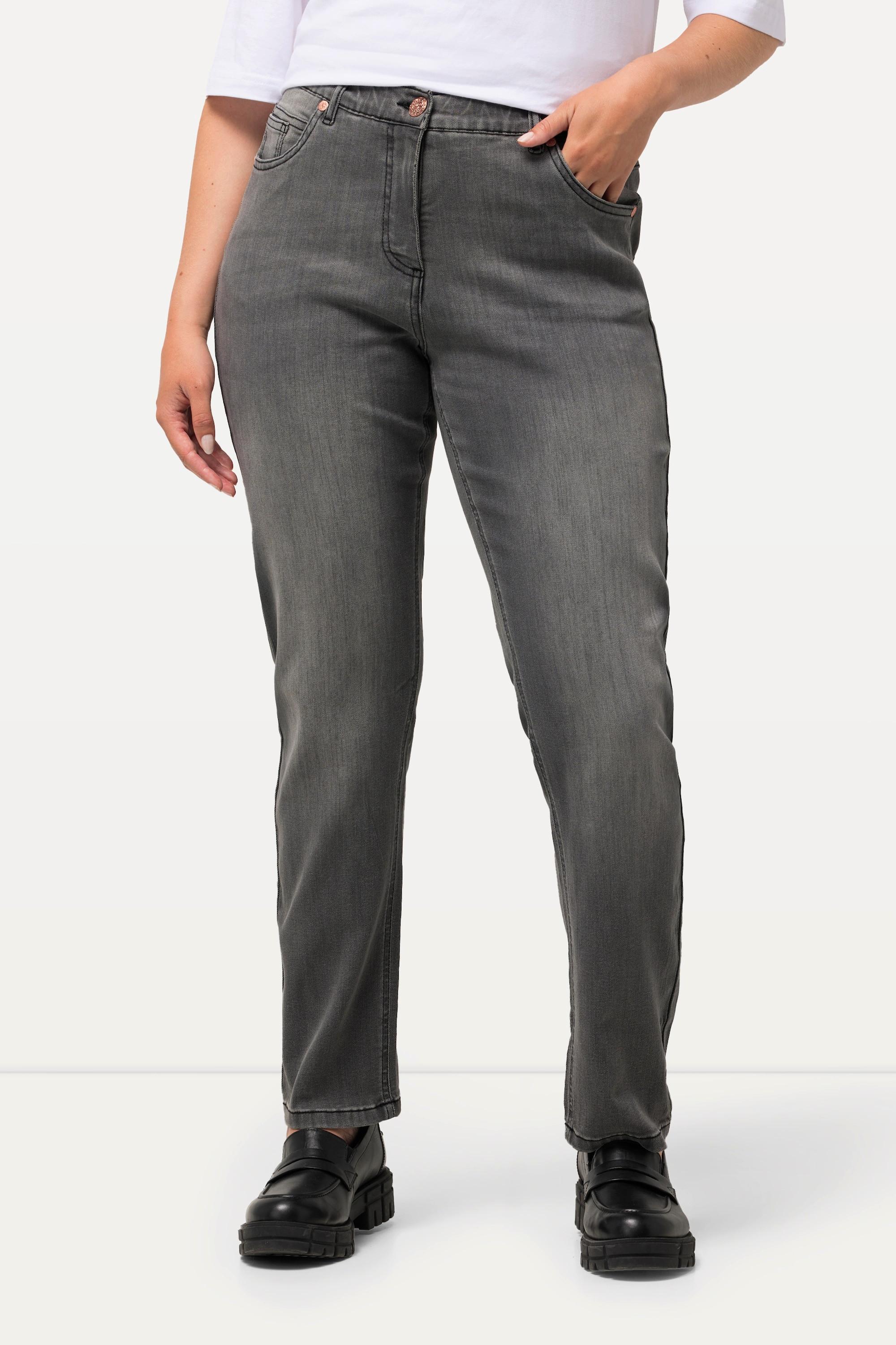 Ulla Popken  Jean Boyfriend 5 poches, matière stretch confortable 