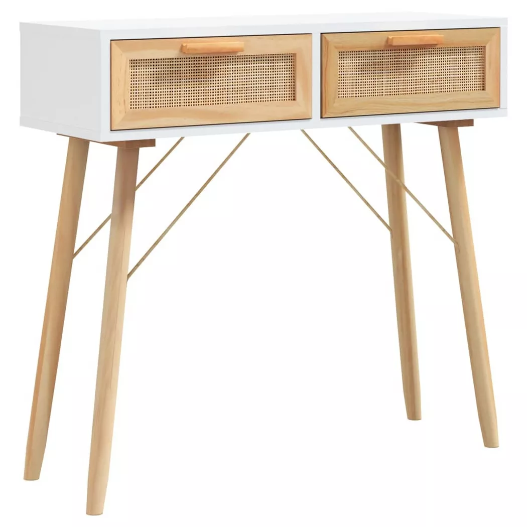 VidaXL - Table console bois de pin, One Size, Blanc