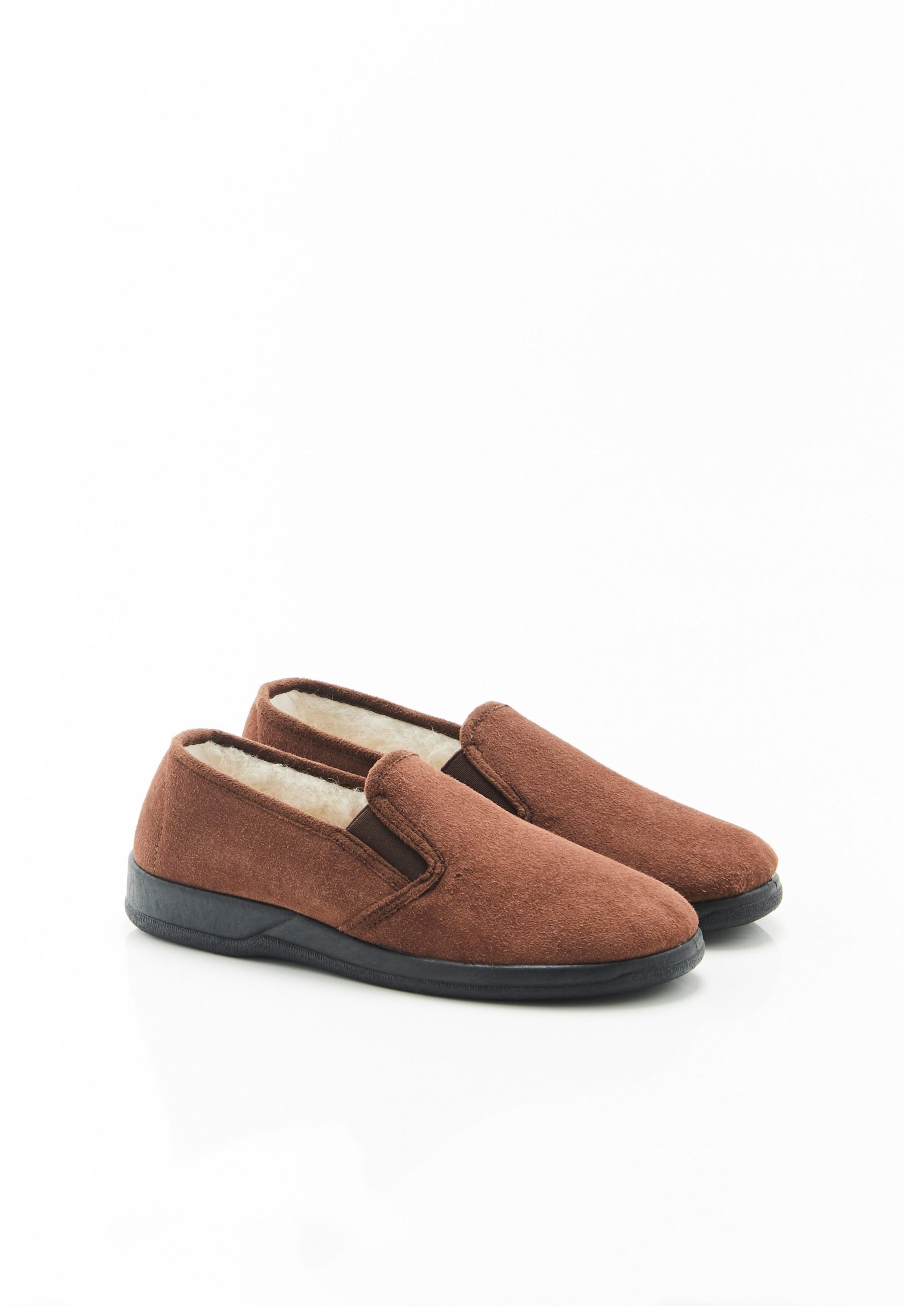 Image of Gefütterte Pantoffeln Aus Reiner Wolle Unisex Braun 46