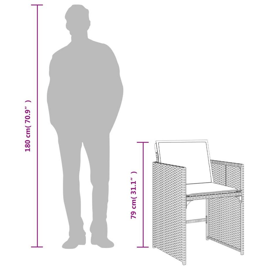 VidaXL Gartenstuhl poly-rattan  