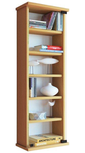 VCM Holz CD DVD Wandregal | Hängeregal mit ESG-Sicherheitsglastür | Platz für 150-CDs oder 65 DVDs oder 36-Videos | Maße: 92 x B. 31 x T. 18 cm |  