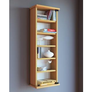 VCM Holz CD DVD Wandregal | Hängeregal mit ESG-Sicherheitsglastür | Platz für 150-CDs oder 65 DVDs oder 36-Videos | Maße: 92 x B. 31 x T. 18 cm |  