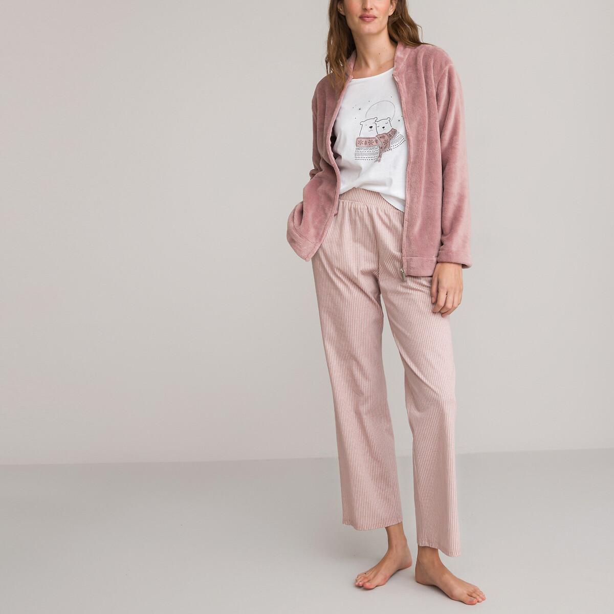 Image of 3-teiliger Pyjama Damen Weiss Bedruckt 33/34