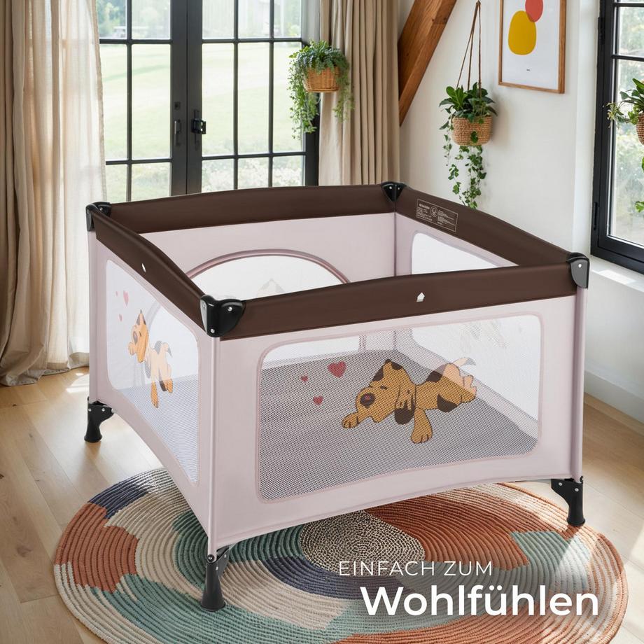 Tectake  Parc bébé, lit de voyage pliant TOMMY JUNIOR stable et pliable de manière compacte 