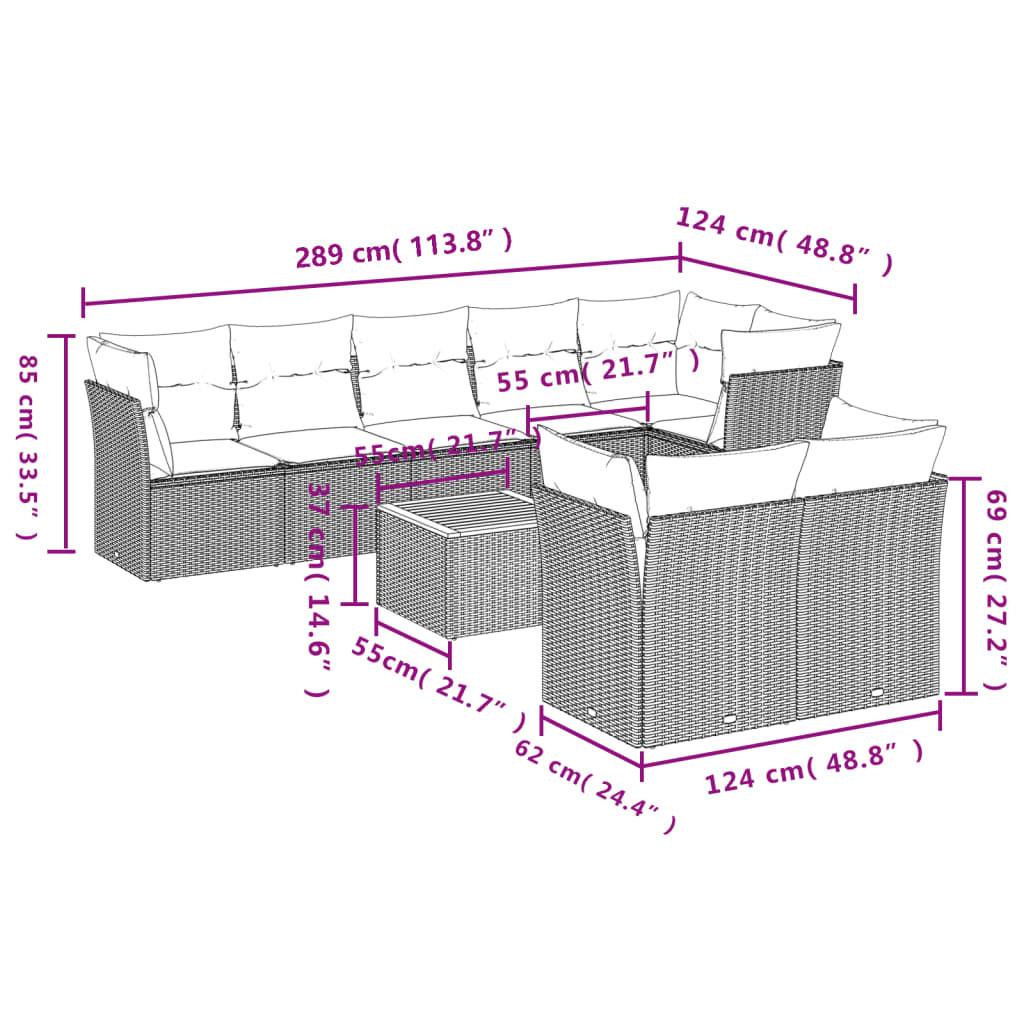 VidaXL set divano da giardino Polirattan  