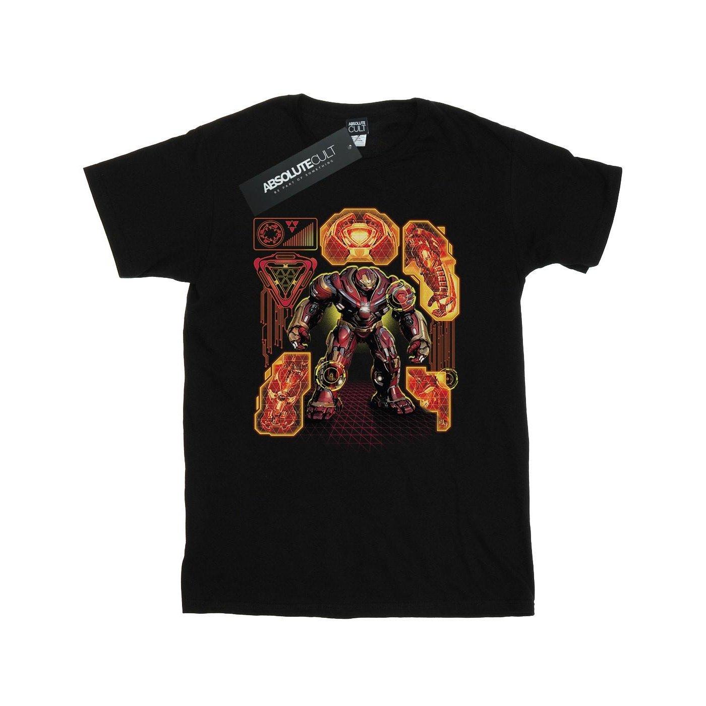 Image of Avengers Infinity War Hulkbuster Blueprint Tshirt Herren Schwarz 3XL