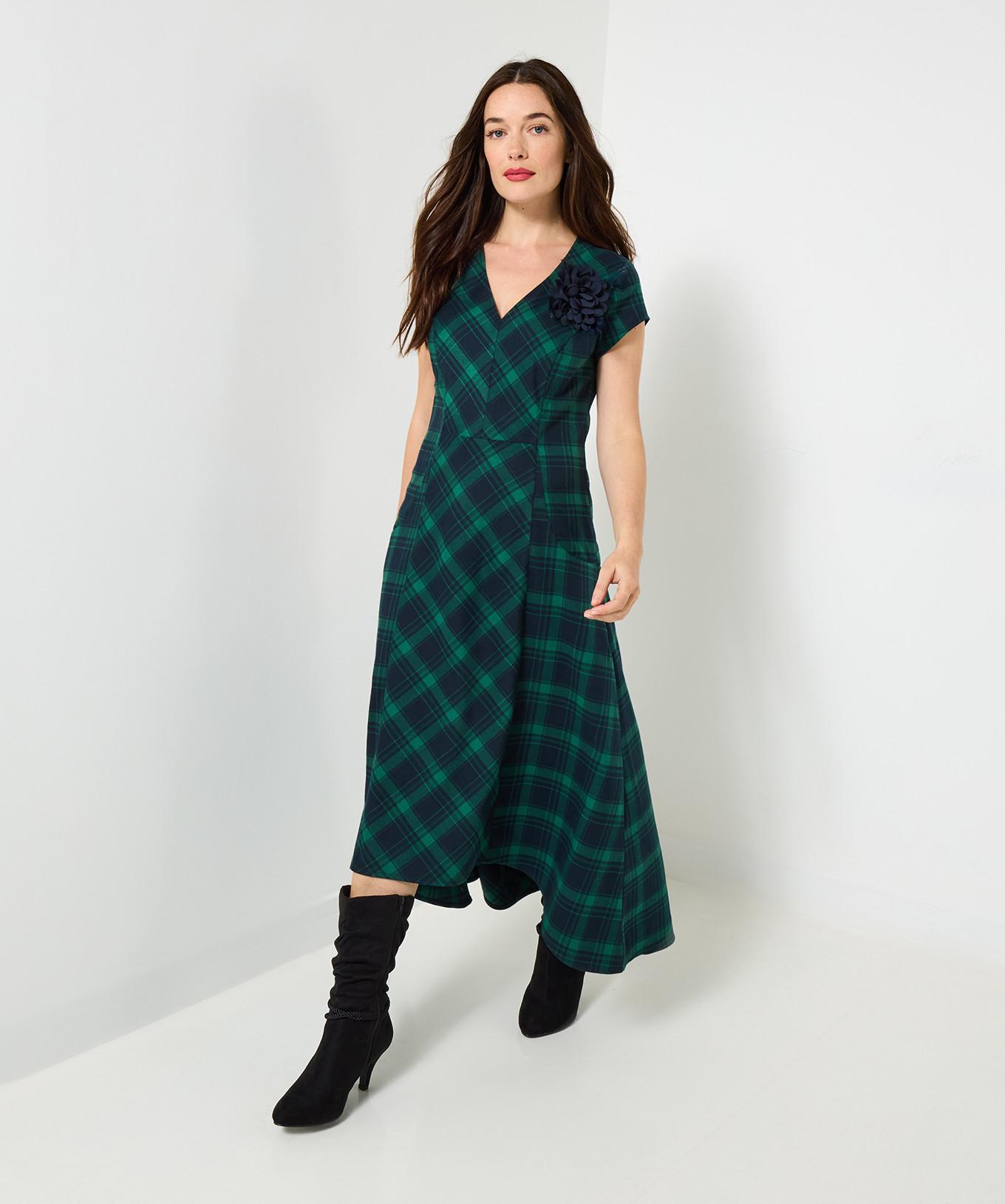 Joe Browns High-Low Maxikleid mit Tartan-Schnürung und Corsage  