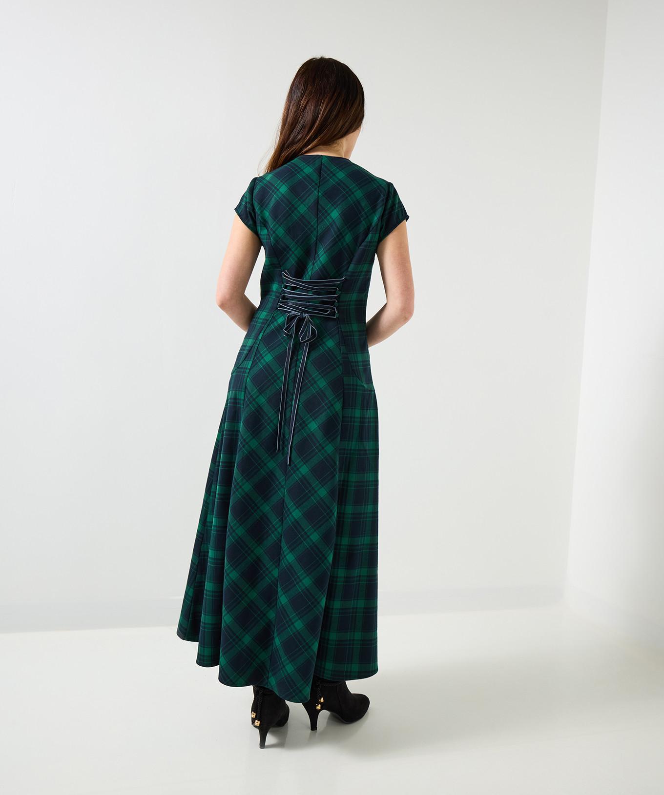 Joe Browns High-Low Maxikleid mit Tartan-Schnürung und Corsage  