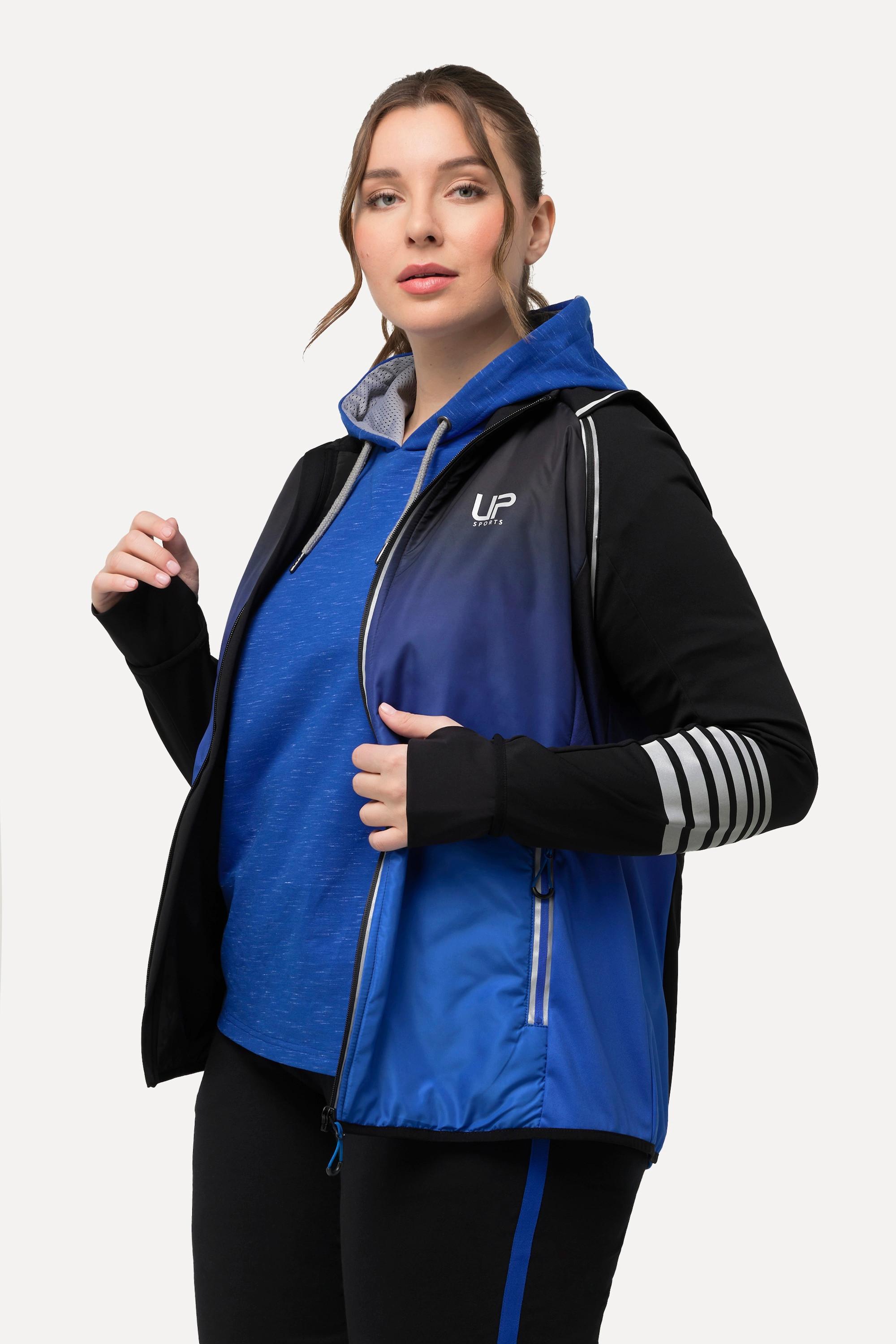 Ulla Popken  2-in-1-Funktionsjacke, Ärmel abnehmbar, Weste, Reflektor 