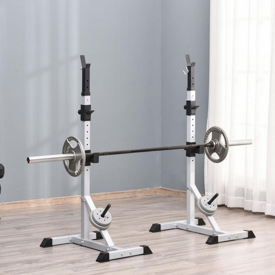 Northio  Set di 2 supporti per manubri, 3 livelli, regolabile in altezza, supporto per manubri in acciaio, supporto per bilanciere, caricabile fino a 200 kg, supporto per squat, supporto per bilanciere, supporto per dischi per l'allenamento della forza 