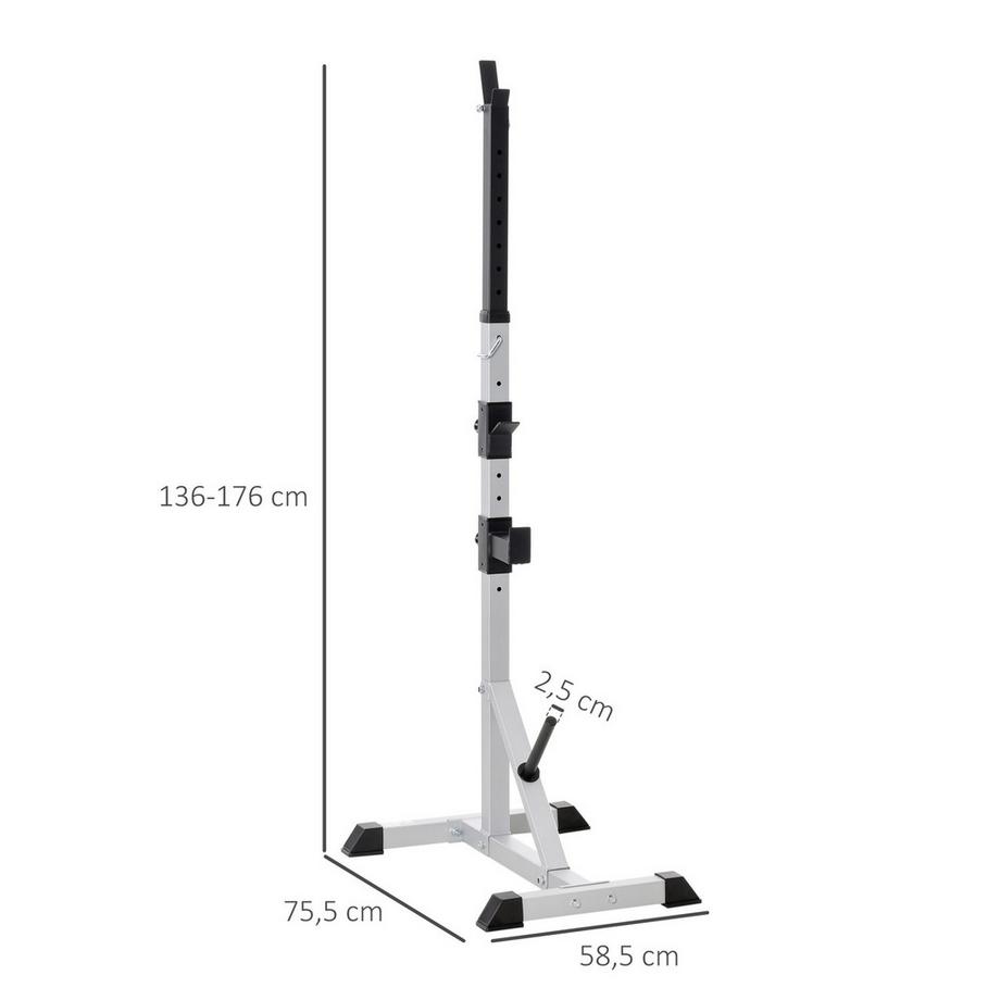 Northio  Set di 2 supporti per manubri, 3 livelli, regolabile in altezza, supporto per manubri in acciaio, supporto per bilanciere, caricabile fino a 200 kg, supporto per squat, supporto per bilanciere, supporto per dischi per l'allenamento della forza 