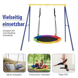 Northix Robustes Metall-Schaukelgestell A-Rahmen Gartenschaukel Gestell 194 x 184 x 180 cm Blau + Gelb  