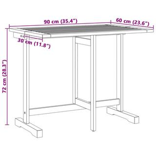 VidaXL tavolo da balcone Legno di acacia  