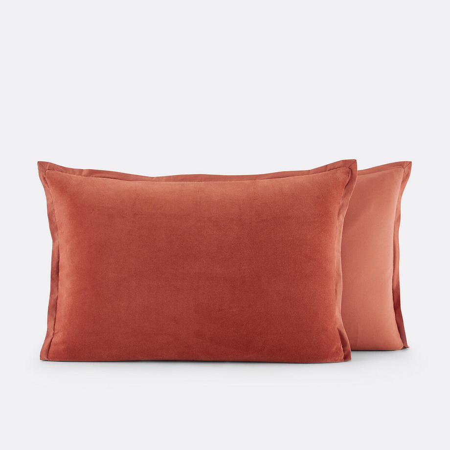 La Redoute Intérieurs Noria Federa Reversibile Velluto Cotone Lavato  